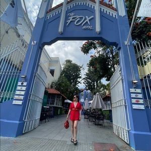 Tie front top & pompom detailed shorts set SZ: XS